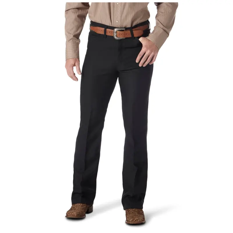 00082Bk Wrangler Men's Wrancher Polyester Twill Dress Jean - Black 1