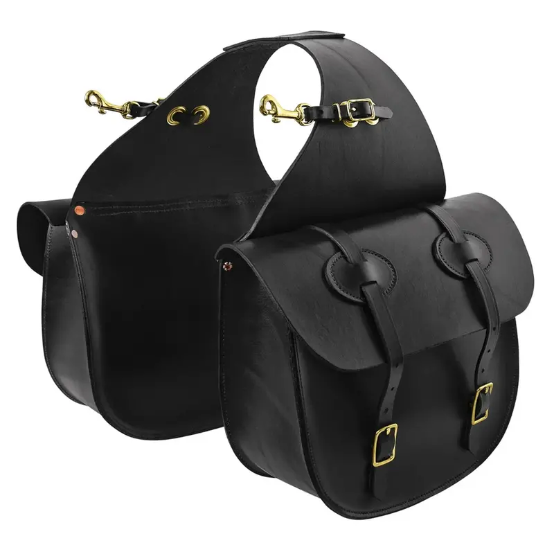 0123 Tucker Traditional Leather Saddle Bag - Leather 2