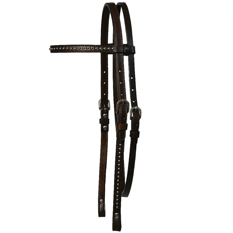0125-5201 Circle Y 5/8" Spot Accents Browband Headstall - Walnut 1