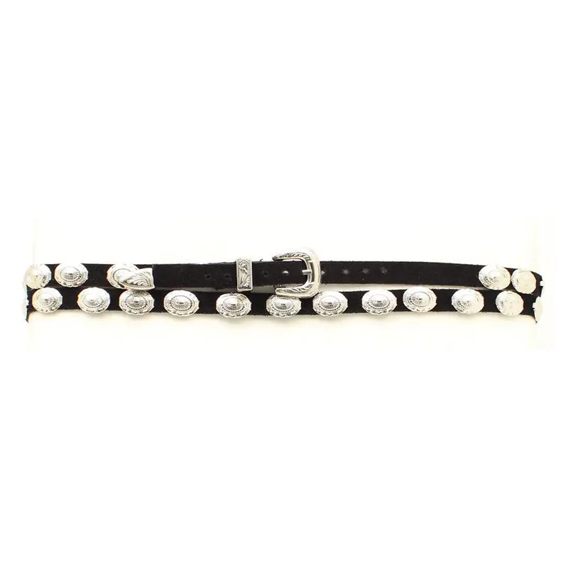 0292401 M&F Black Suede Hatband W/ Silver Conchos 1