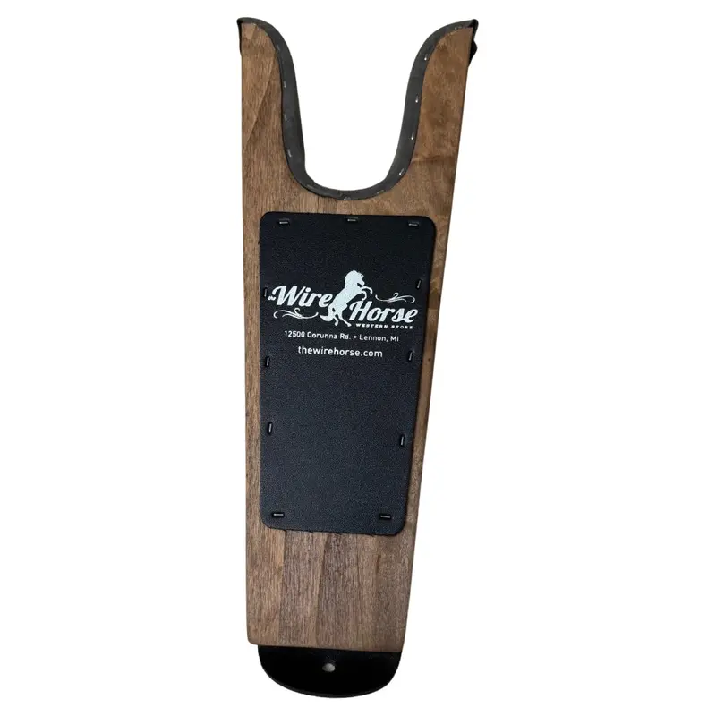 04002 The Wire Horse Logo Boot Jack - Stained Wood 1