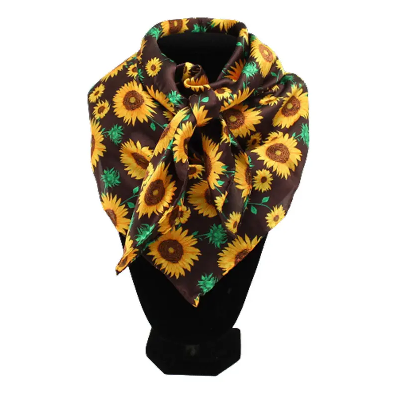 0908118 M&F Silk Sunflower Print Wild Rag 1