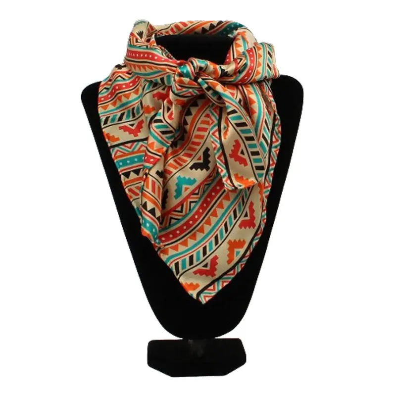 0909097 M&F Silk Print Wild Rag - Aztec Multicolored Print 1