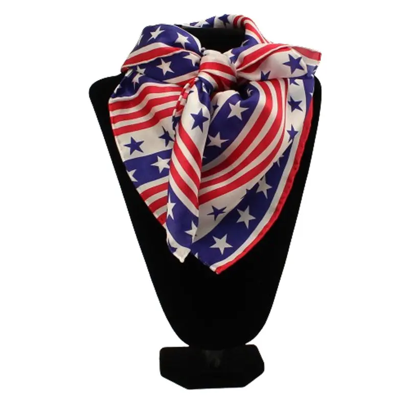 0909497 M&F Silk Print Wild Rag - Stars And Stripes Print 1