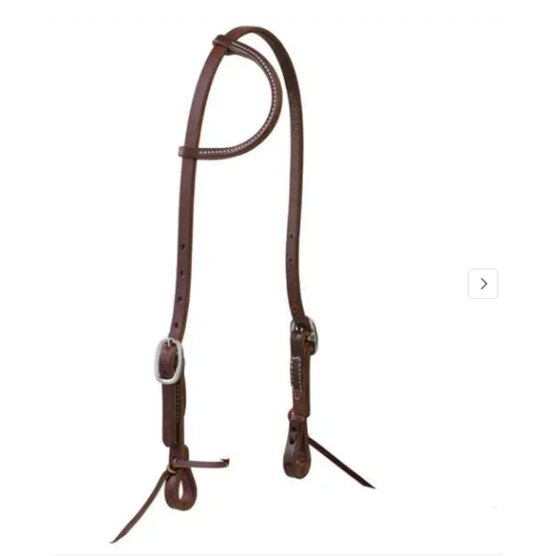 10-0508 Weaver Working Tack Single-Ply Sliding Ear 5/8" Headstall With Tie Ends 1