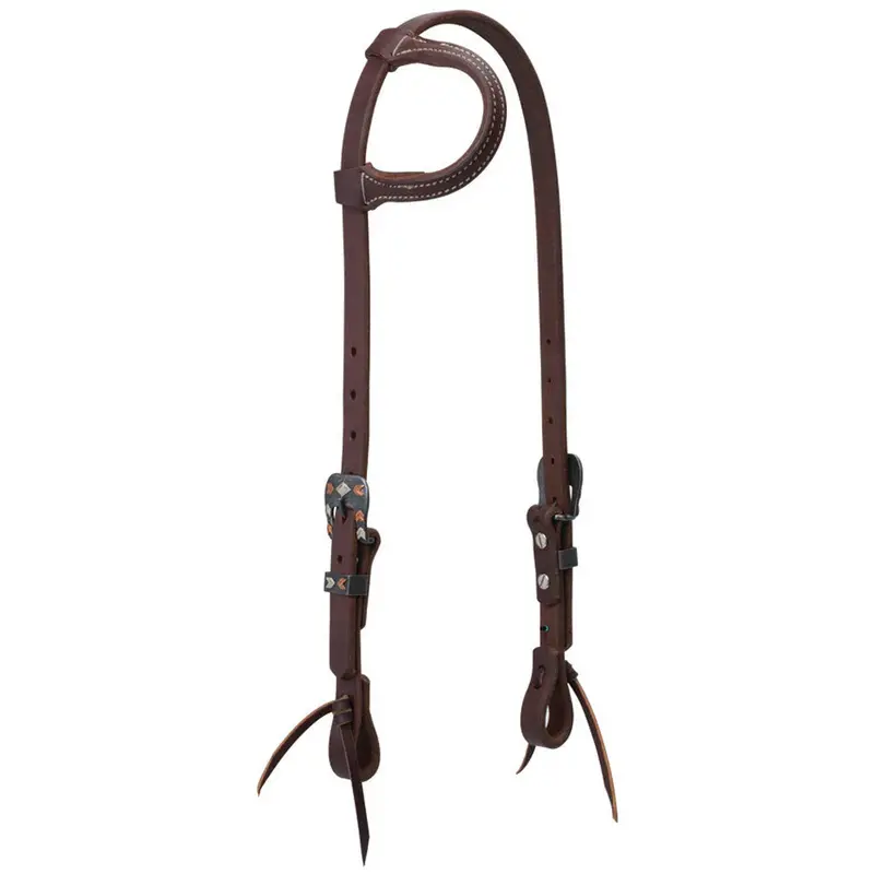 10-0612 Weaver Leather Chevron Silver One Ear Western Headstall 1