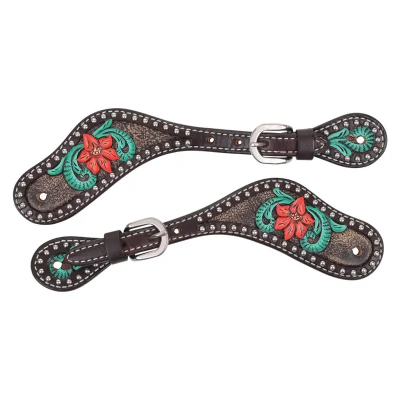 1000-35-Sc Circle Y Cactus Flower Spur Strap 1