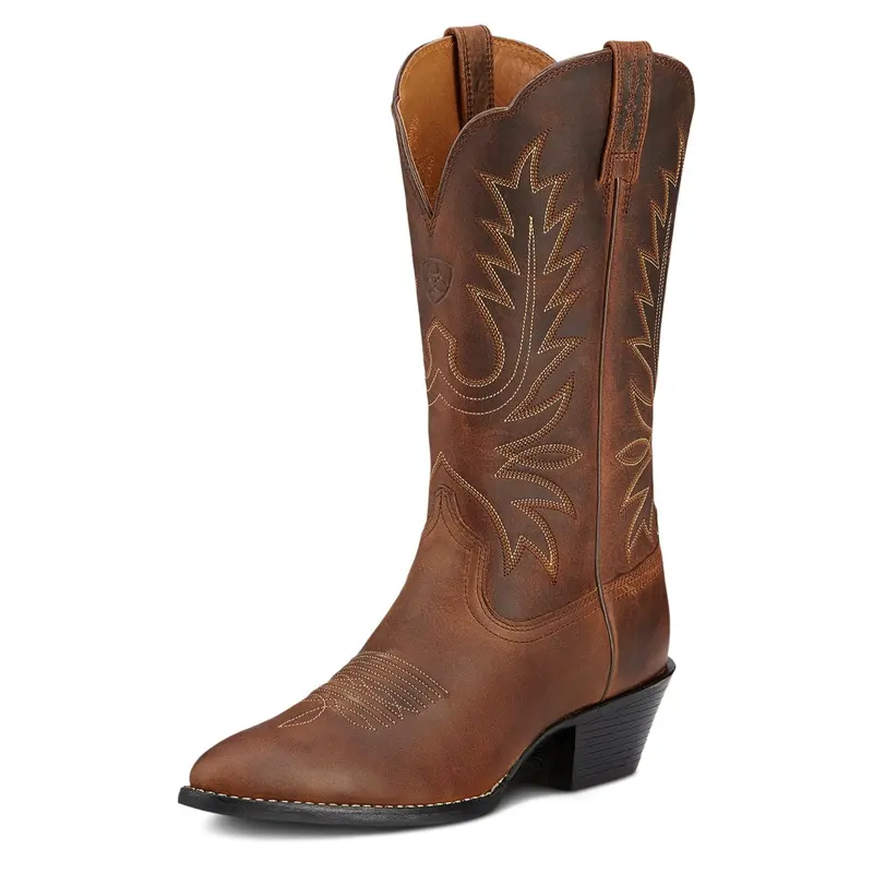 10001021 Ariat Women's Heritage Western R Toe Cowboy Boots - Distressed Brown 1