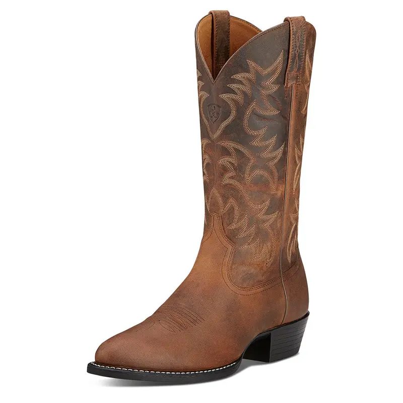 10002204 Ariat Men's Heritage Western R Toe Cowboy Boot - Distressed Brown 1