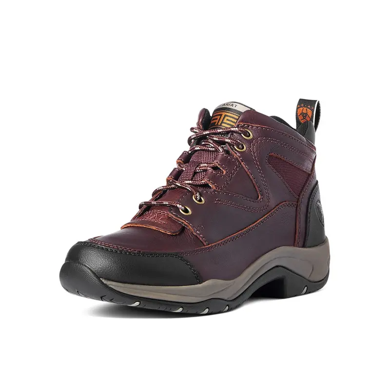 10004138 Ariat Womens Terrain Shoe Lace Up Boot - Cordovan 1