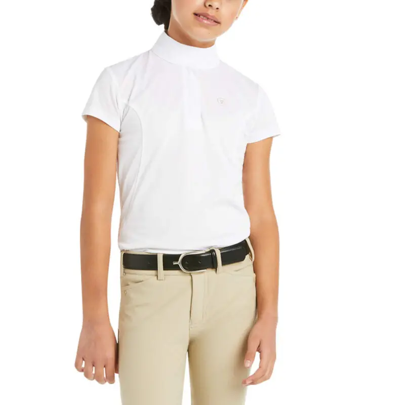 10009461 Ariat Kids' Aptos Short Sleeve Show Top - White 1