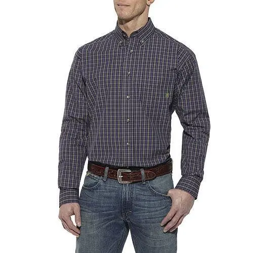10011173 Ariat Men's Felton Performance Long Sleeve Shirt - Peacoat Small 1