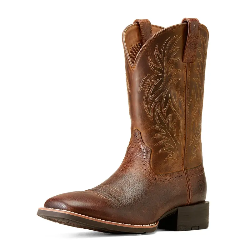 10016291 Ariat Mens Sport Wide Square Toe Western Cowboy Boot - Fiddle Brown 1