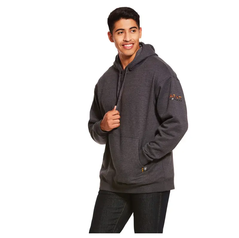 10020794 Ariat Men's Rebar Workman Hoodie - Charcoal 1