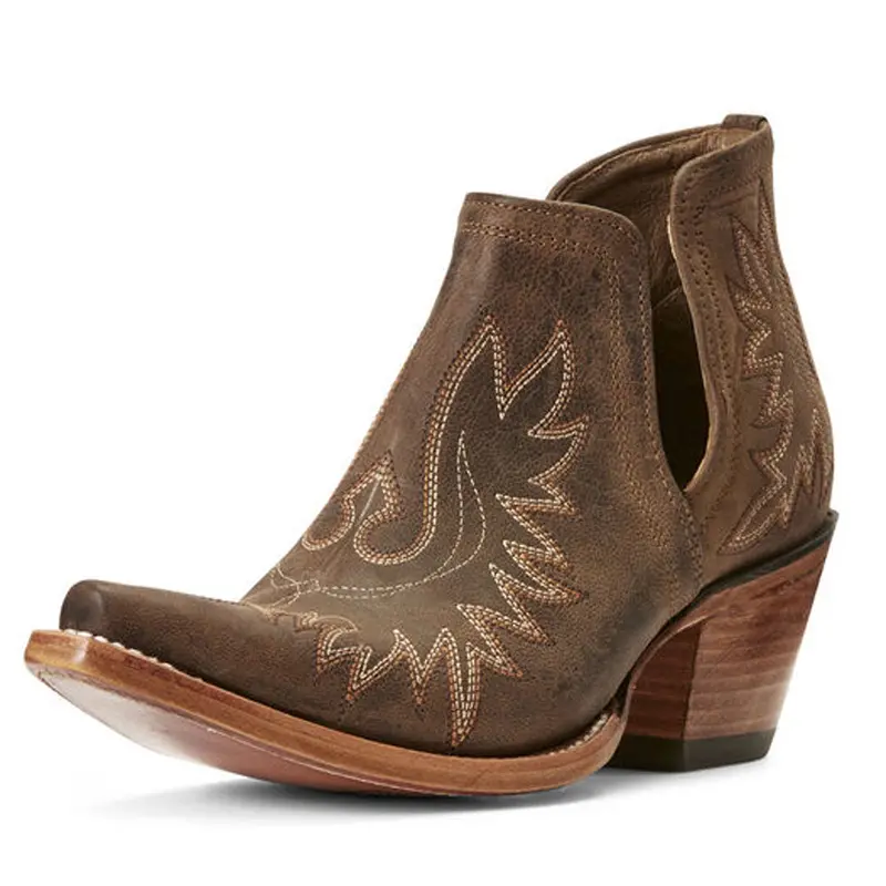 10027282 Ariat Women's Dixon Short Western Boot Weathered Brown 1