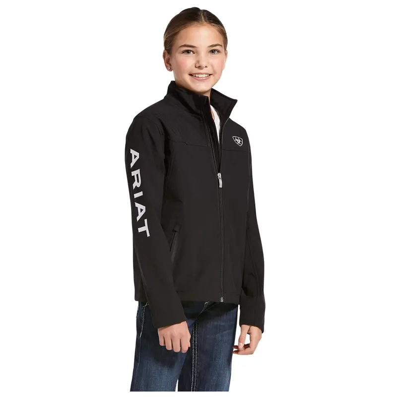 10028657 Ariat Youth New Team Softshell Jacket - Black 1