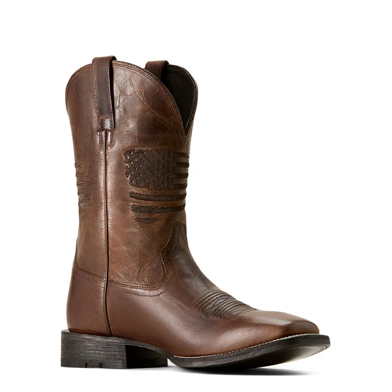10029699 Ariat Men's Circuit Patriot Western Boot - Weathered Tan 1