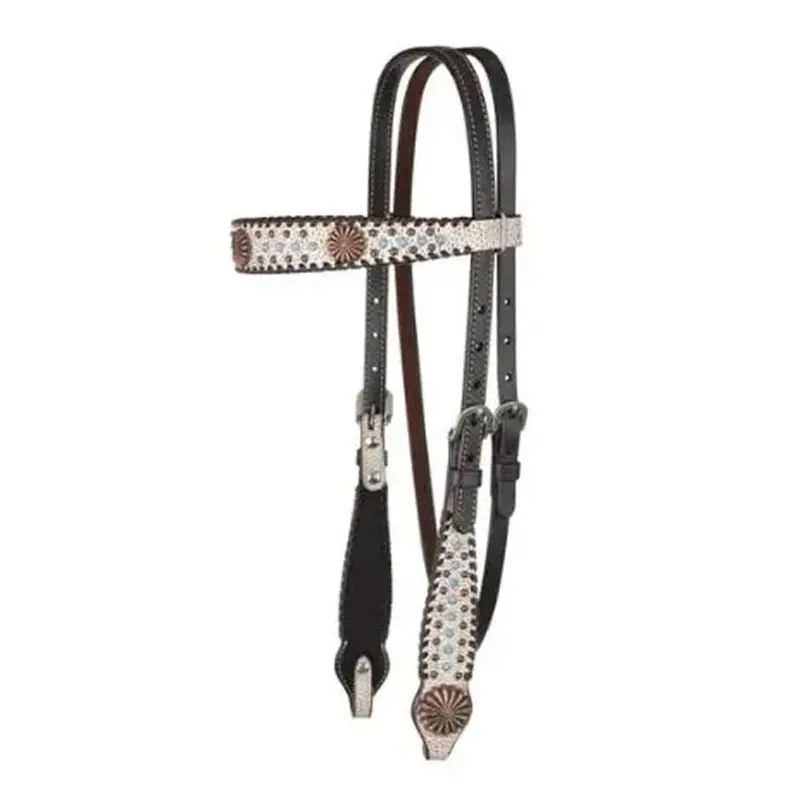 1003-12-Sc Circle Y Dakota Pinwheel Browband Headstall Horse Size 1