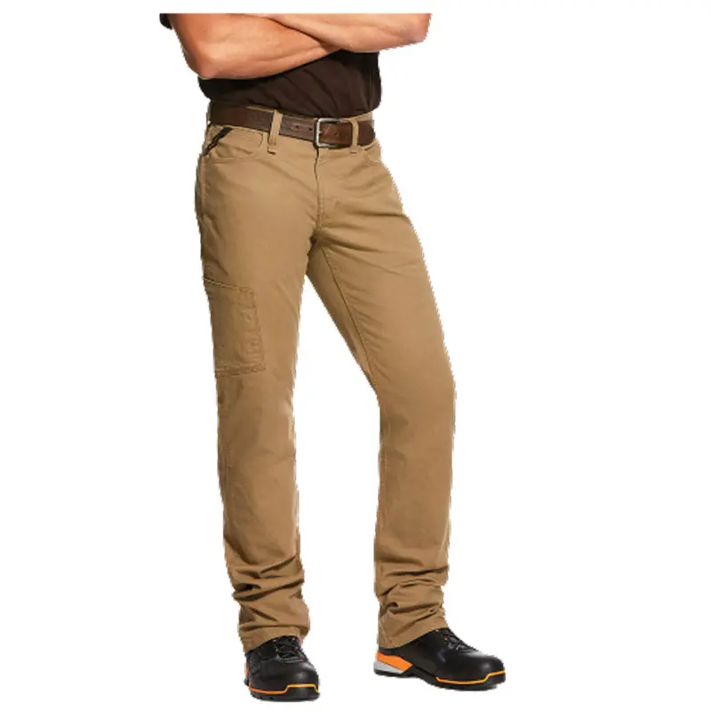 10030239 Ariat Mens Khaki Rebar M4 Durastretch Made Tough Stackable Straight Leg Pant 1