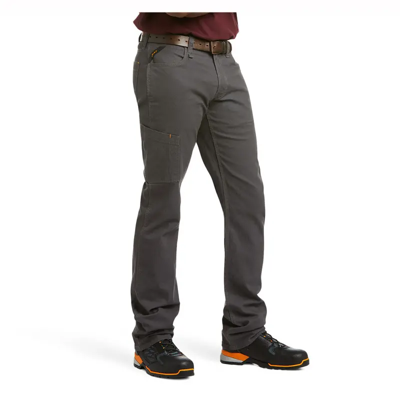 10030250 Ariat Men's Rebar Grey M4 Durastretch Made Tough Stackable Straight Leg Pant 1