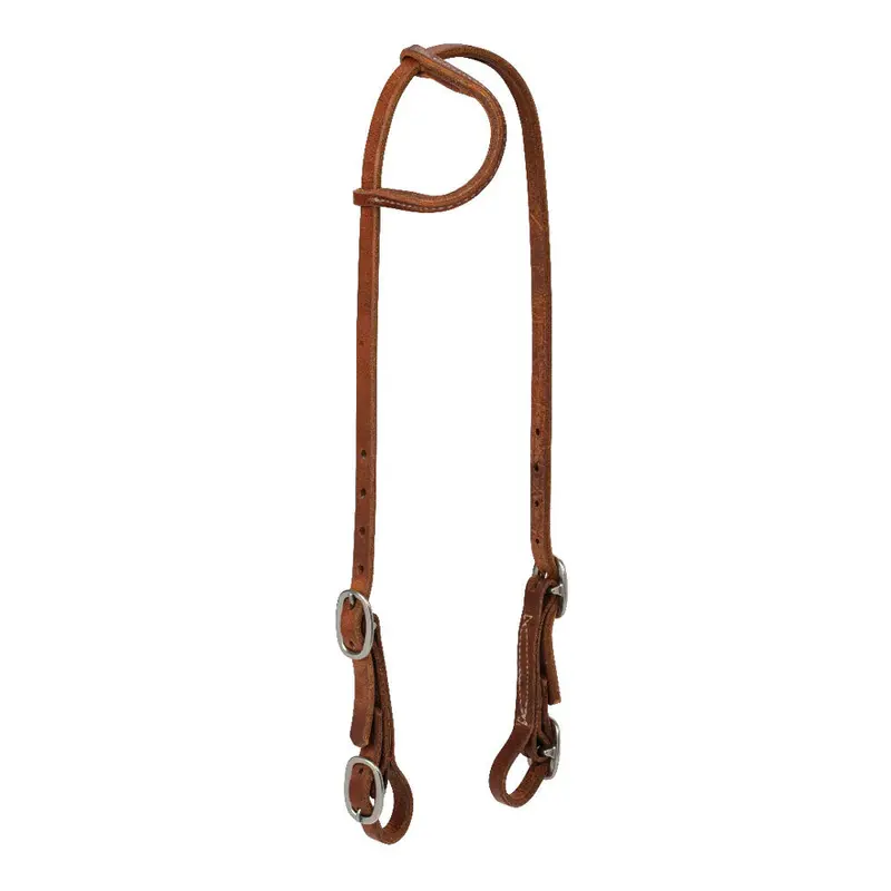 10033-10-01-01 Protack Harness Leather Sliding Ear Headstall Buckle Bit Ends 1