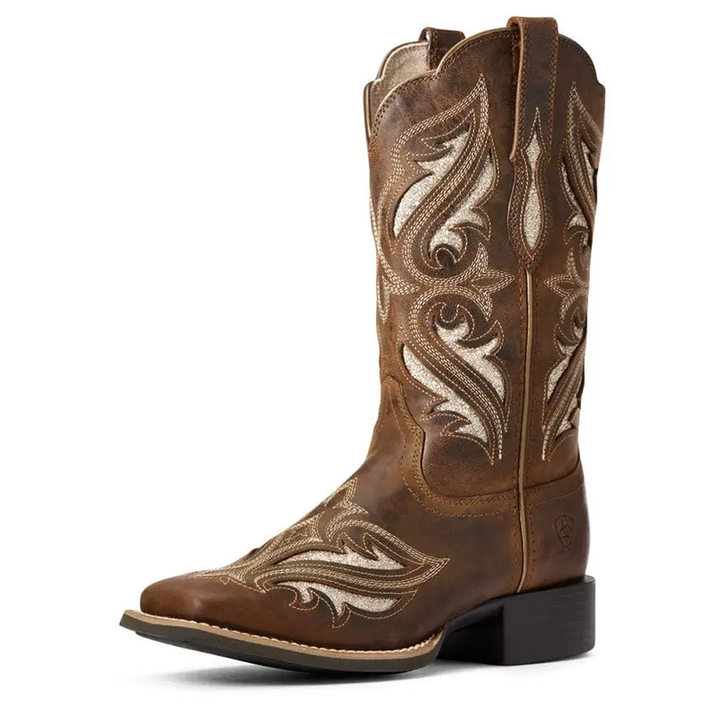 10034056 Ariat Women's Round Up Bliss Western Boot Sassy Brown Glitter 1