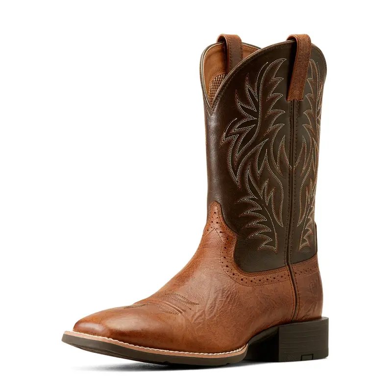 10035996 Ariat Men's Sport Wide Square Toe Western Boot - Peanut Butter / Chaga Brown 1