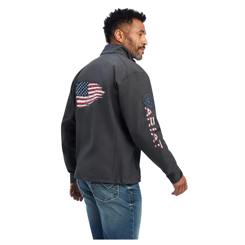 10041439 Ariat Men's Logo 2.0 Patriot Softshell Jacket - Charcoal 1