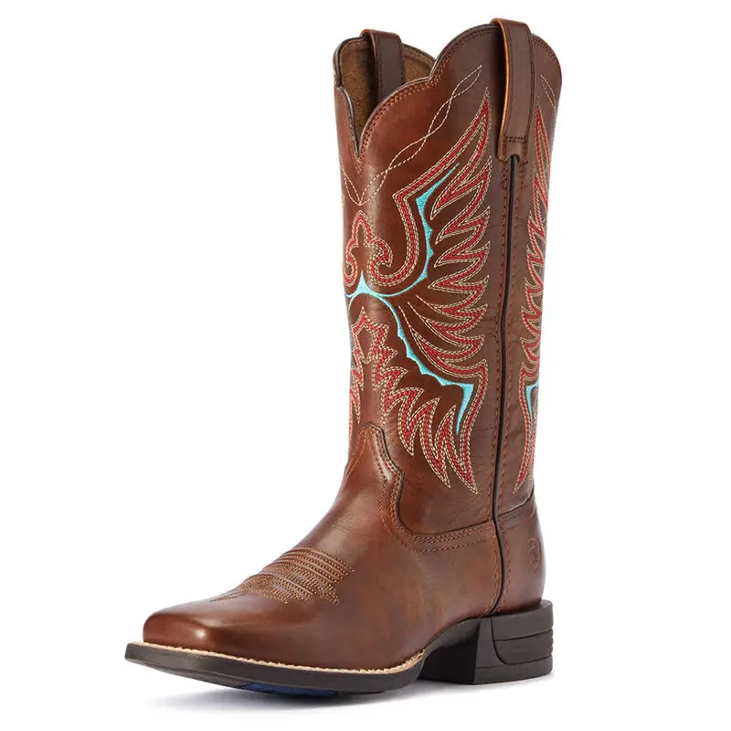 10042389 Ariat Women's Rockdale Square Toe Western Boot - Naturally Distressed Brown 1
