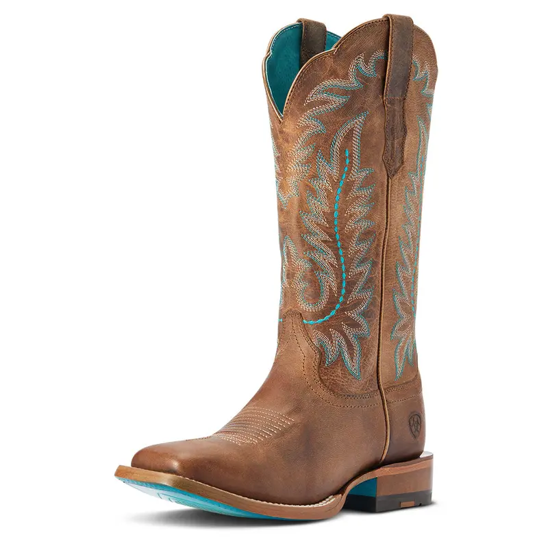 10042423 Ariat Women's Frontier Tilly Western Square Toe Boot - Rodeo Tan 1