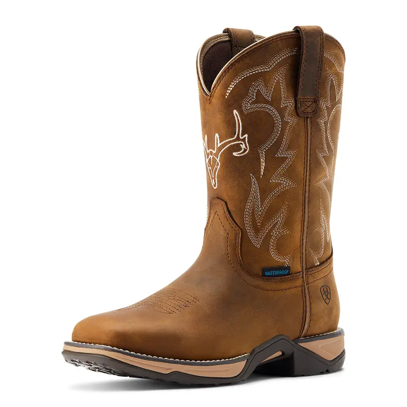 10042593 Ariat Women's Anthem Deer H2o Western Boot - Distressed Brown 1