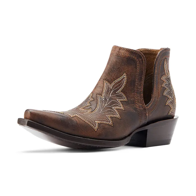 10044502 Ariat Women's Dixon Short Low Heel Western Fashion Boot - Reno Tan 1