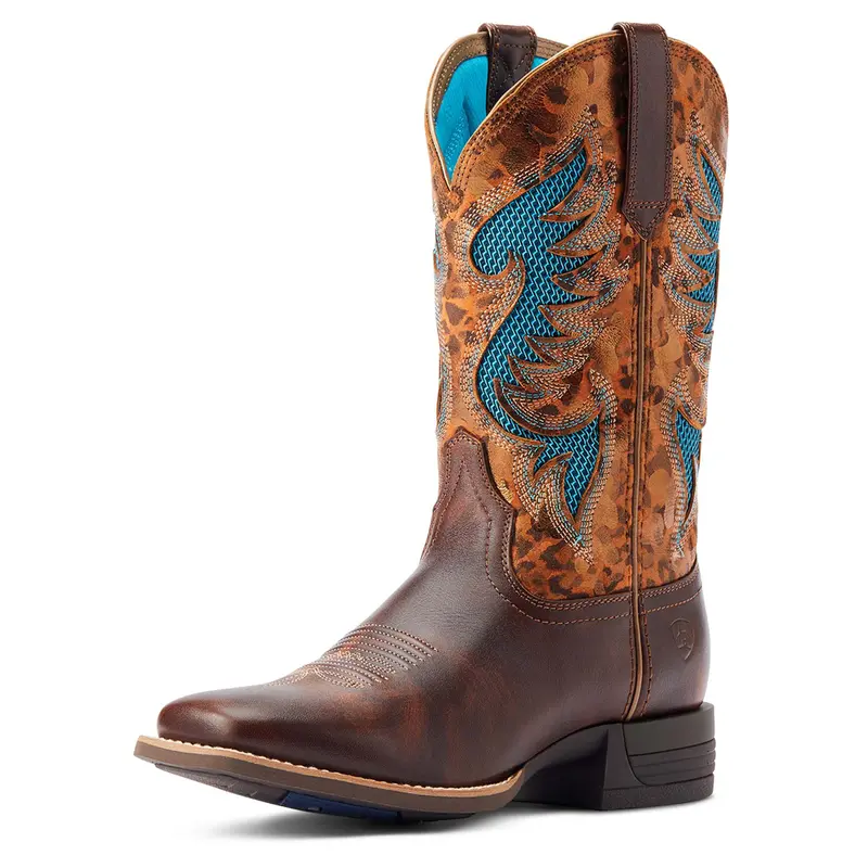 10044506 Ariat Women's Pinto Venttek 360 - Yukon Brown / Gilded Leopard 1