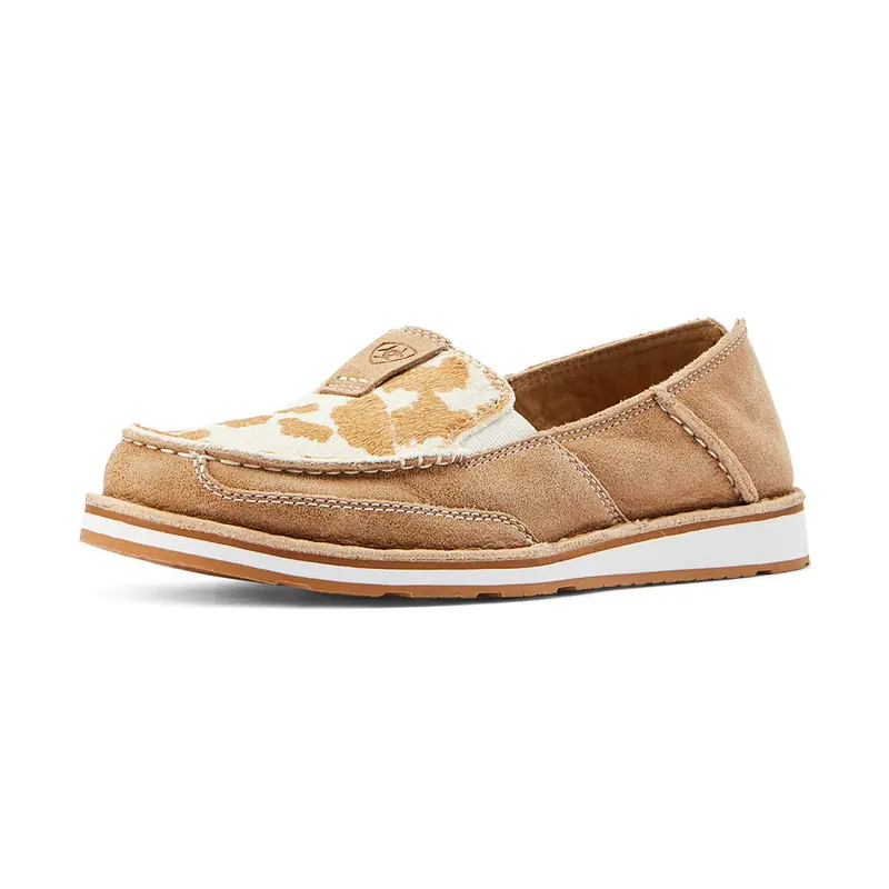10044532 Ariat Women's Cruiser Shoe - Tan & White Hair On 1