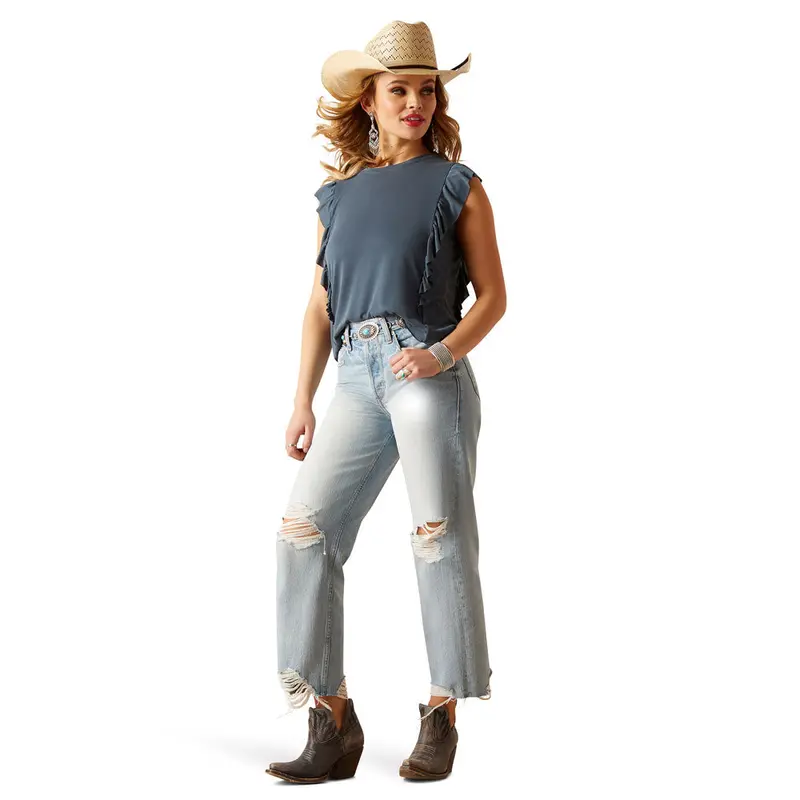 10045187 Ariat Women's Ultra High Rise Tomboy Straight Jean - Mykonos 1