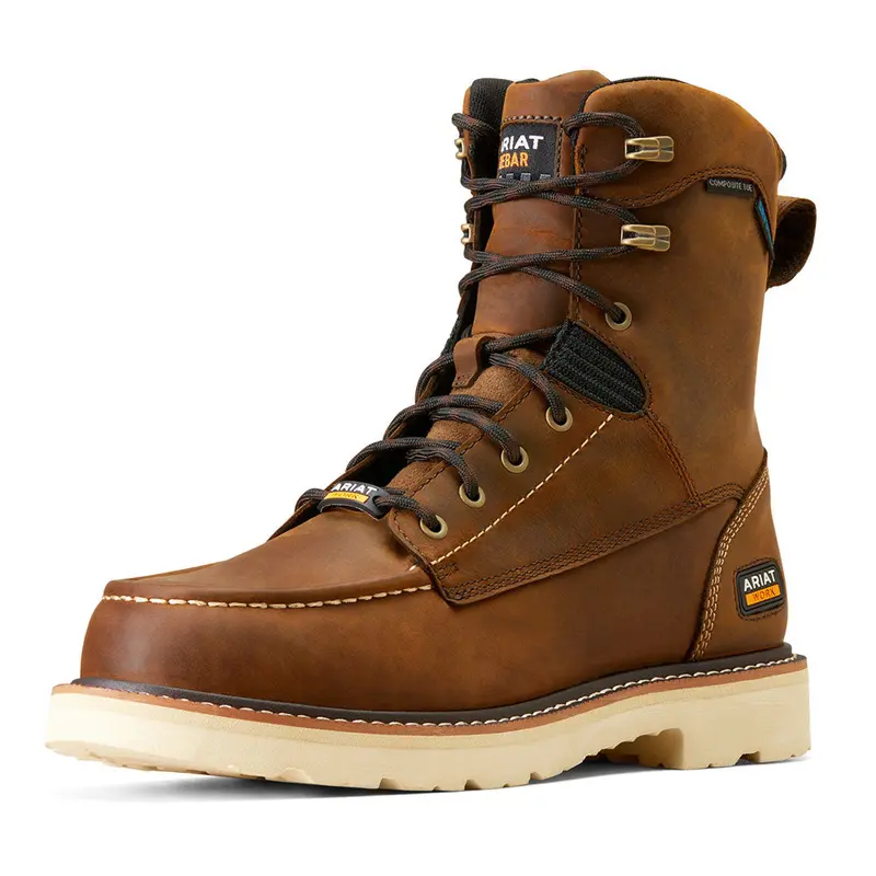 10047028 Ariat Mens  Rebar Lift 8" Comp Toe Waterproof Work Boot - Distressed Brown 1
