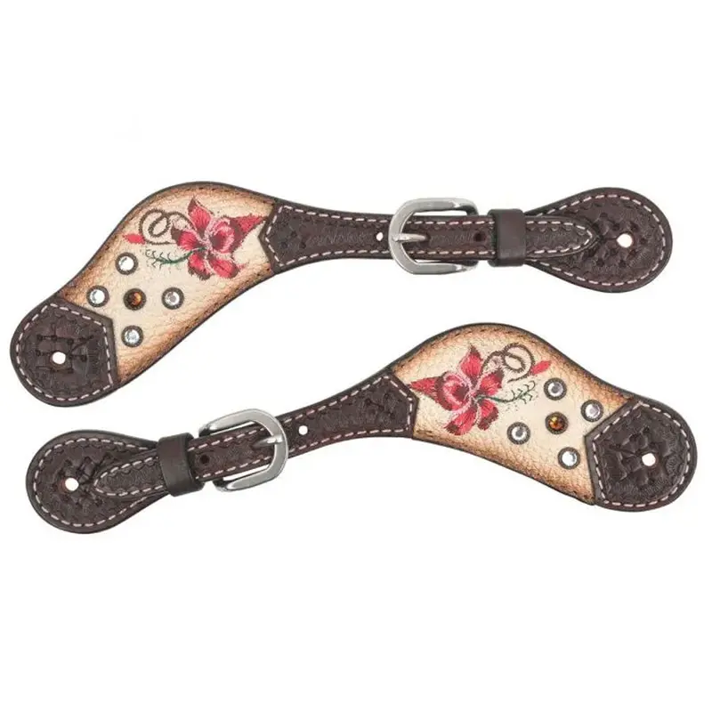 1005-35-Sc Circle Y Ladies/Youth Cactus Fire Lilly Spur Strap 1