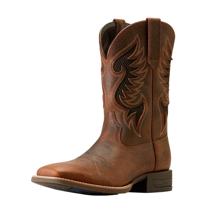 10051035 Ariat Men's Cowpuncher Venttek Cowboy Boot - Brown Oiled Rowdy 1