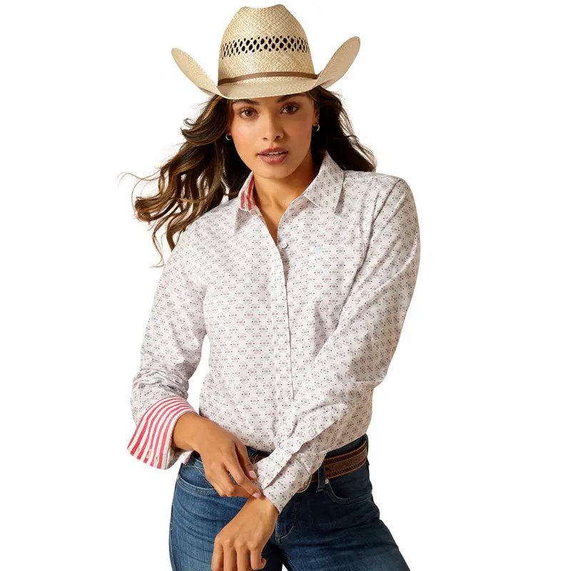 10051330 Ariat Women's Long Sleeve Kirby Stretch Shirt - Izel Print 1