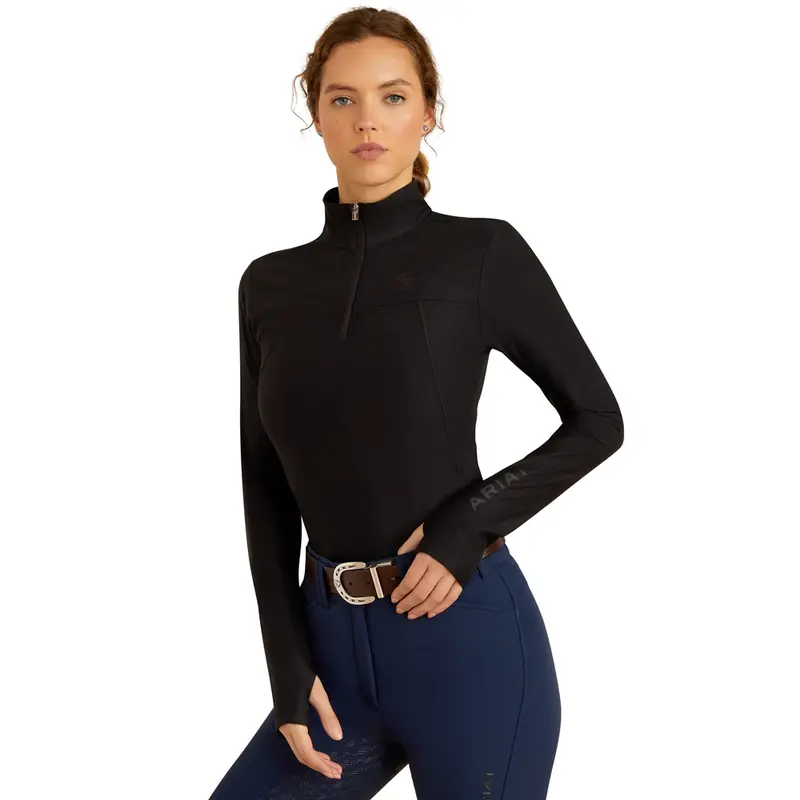 10052135 Ariat Women's Lowell 3.0 1/4 Zip Baselayer - Black 1