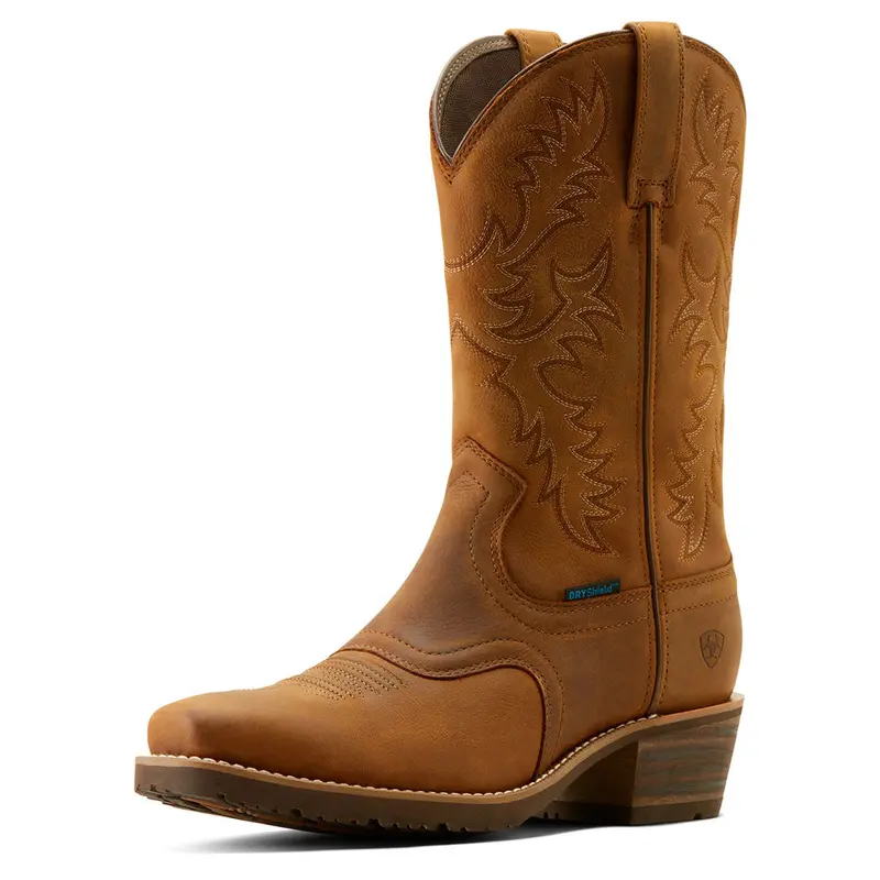 10053577 Ariat Men's Hybrid Roughstock Square Toe Waterproof Cowboy Boot - Status Brown 1