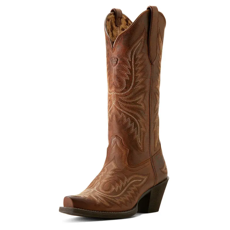 10053788 Ariat Women's Round Up Collins Western Boot - Rafter Tan 1