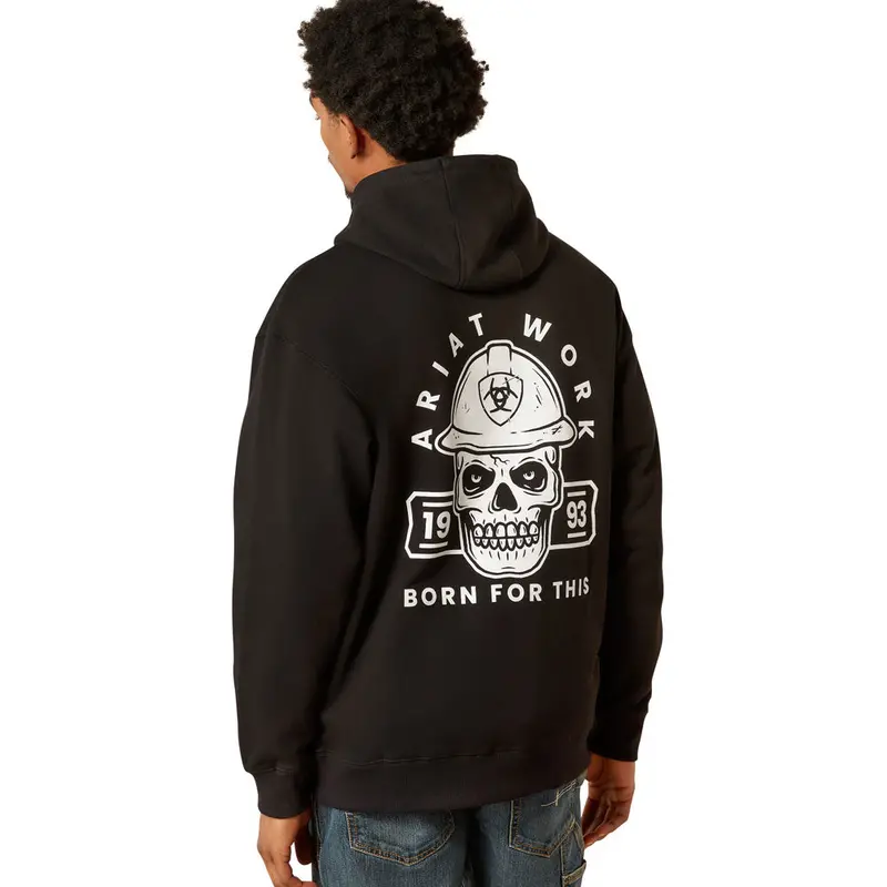 10054475 Ariat Men's Rebar Workman Hardhead Hoodie - Black 1