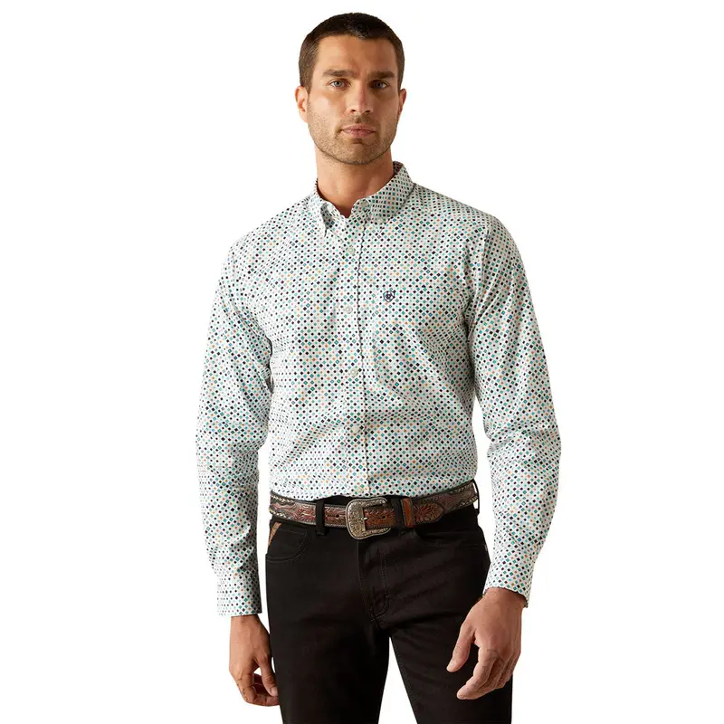 10054746 Ariat Men's Jansen Fitted Long Sleeve Buttondown Shirt - Multicolor Print 1