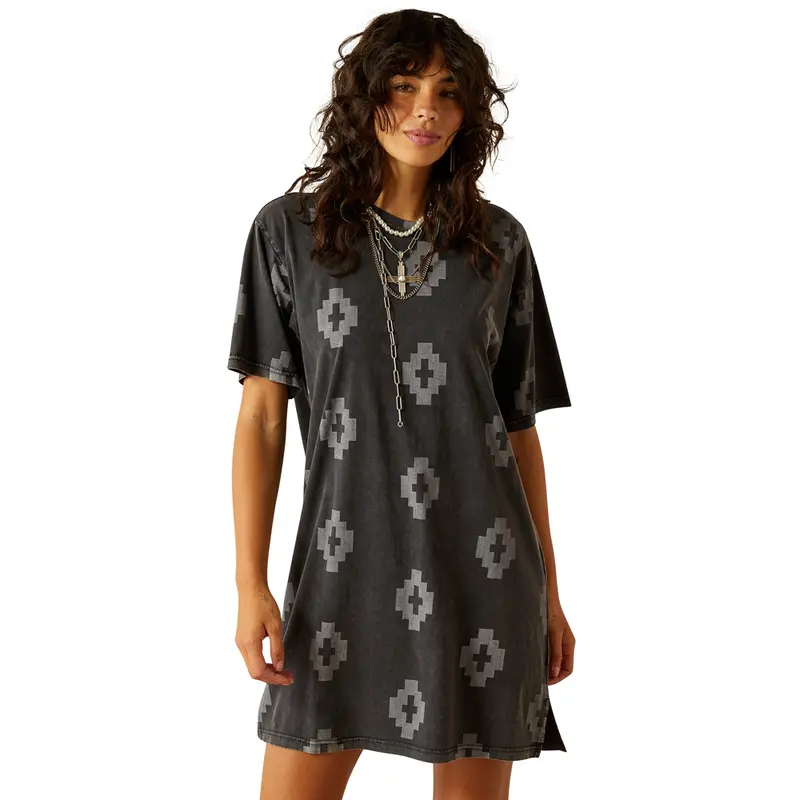 10060380 Ariat Women's Isela Tee Dress - Isela Southwest Print 1