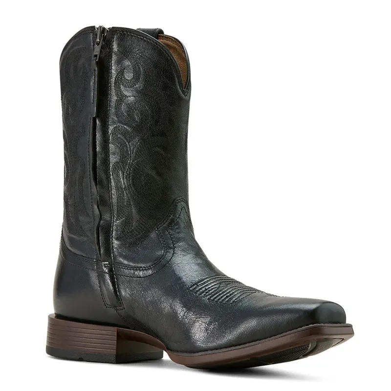 10061151 Ariat Men's Bodie Western Cowboy Boot - Iron Black 1