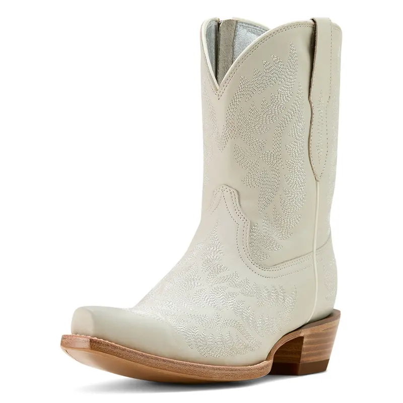 10061247 Ariat Women's Cate Western Zippered Boot - White Quartz 1
