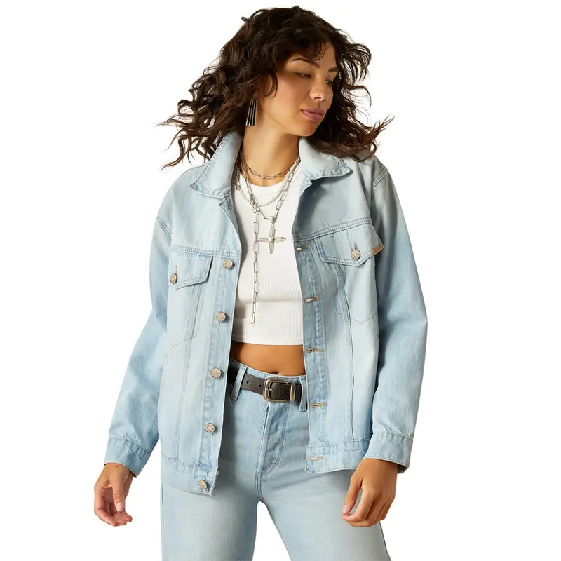 10061759 Ariat Women's Oversized Trucker Denim Jacket - Zuma 1