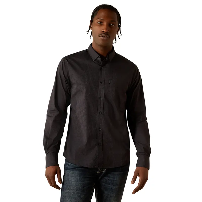 10062216 Ariat Men's Michael Modern Fit Long Sleeve Shirt - Black 1