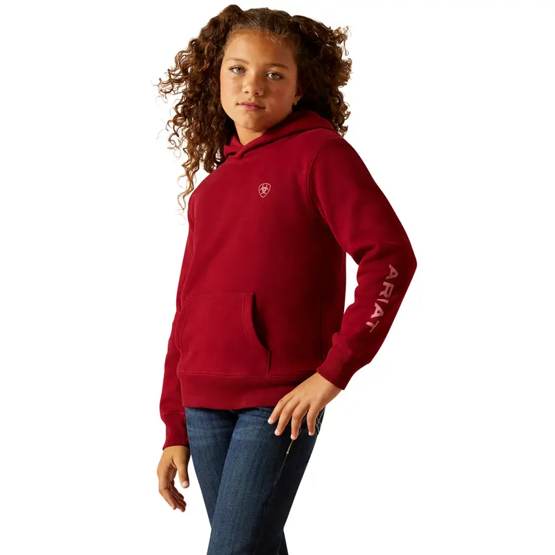 10062287 Ariat Girls' 2.0 Logo Hoodie - Biking Red 1